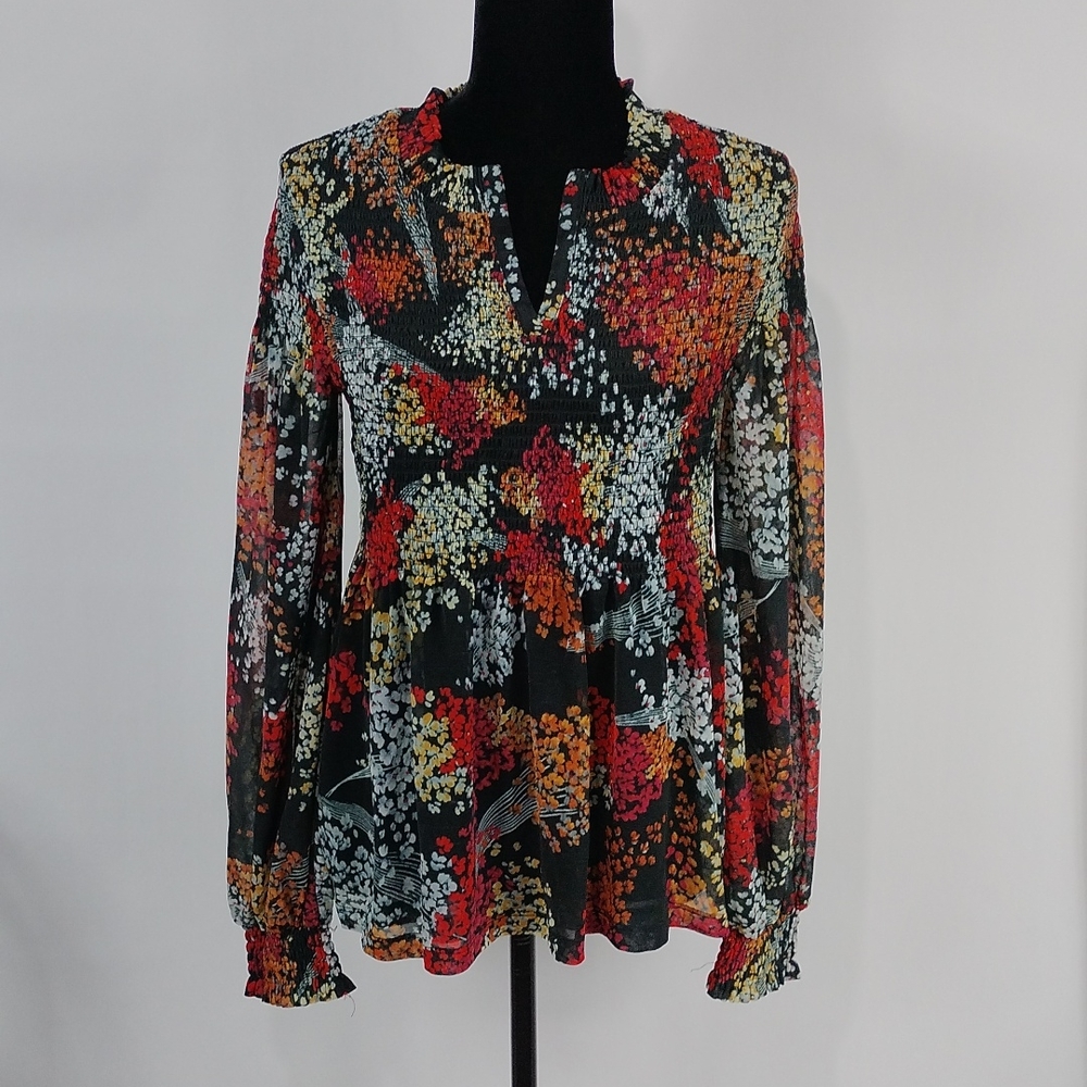 Akemi + Kin Adria Smocked Floral Top